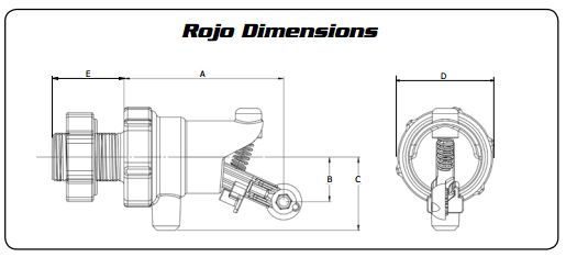 Jobe Rojo Valve Dimensions Diagram